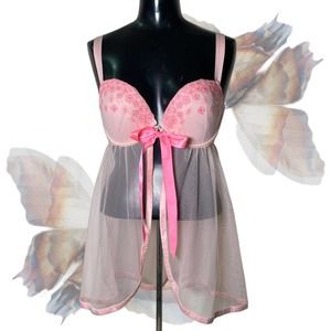 Victoria's Secret Open Front Lace Lingerie Top (36D)